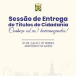 Câmara realiza sessão solene e entrega títulos de cidadania em Ponta Grossa